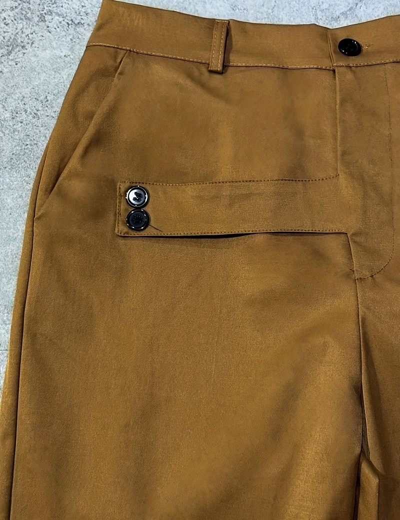 Bărbați Pantaloni Costume Buzunar Nasturi Simplu Confort Respirabil Lungime totală Casual Zilnic Casă Vacanță Modă Negru Kaki Inelastic 2026 - $31.99 –P5