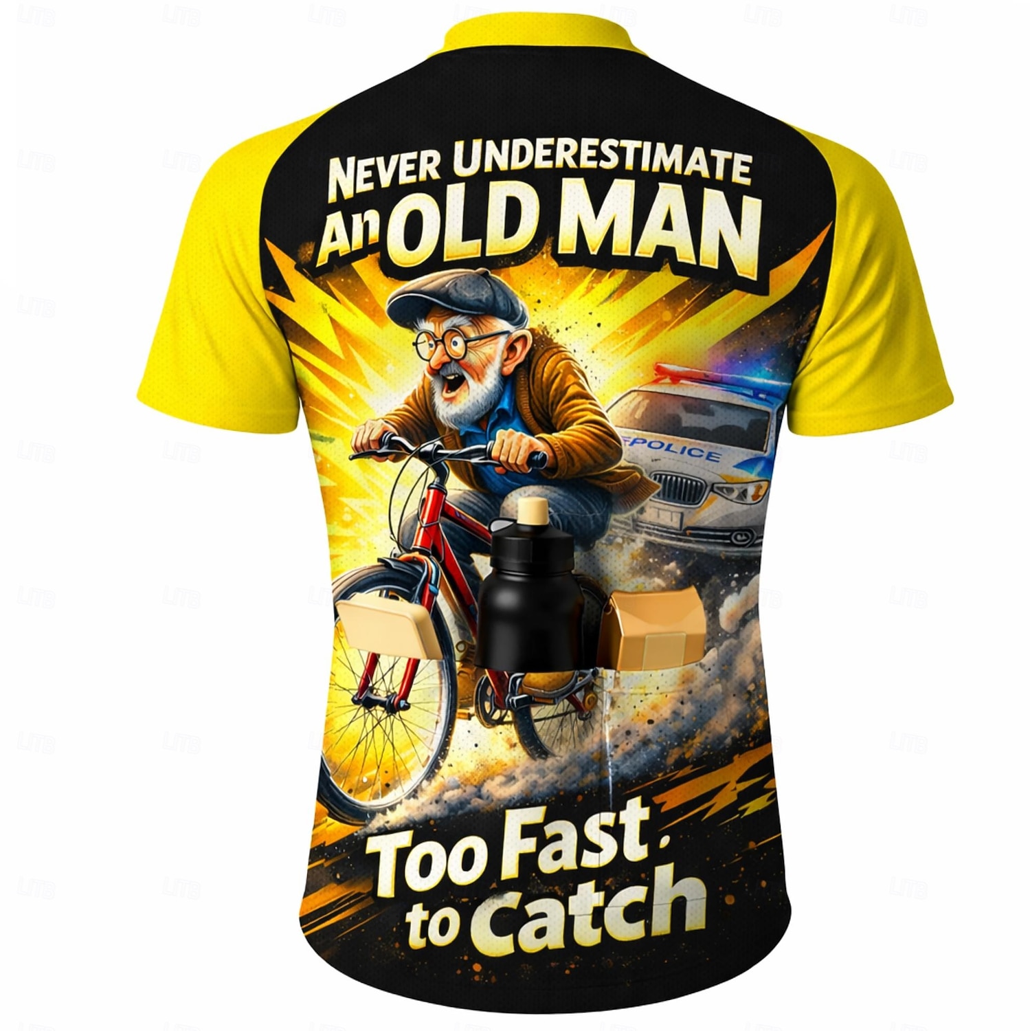 Men Cycling Jersey Downhill Jersey Funny Never Underestimate An Old Man With A Bicycle Short Sleeve Bike Shirt Jersey T Shirt with 3 Rear Pockets Mountain Bike MTB Road Bike Cycling UV Resistant Fast 2026 - $30.99 –P2