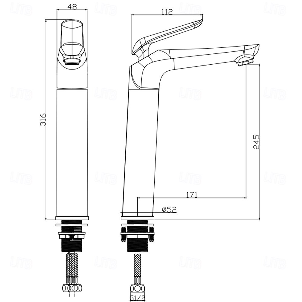 Классический однорычажный смеситель для раковины в ванной комнате с гальваническим покрытием, однорычажный, с одним отверстием, черного цвета. 2026 - ₩327234 –P2