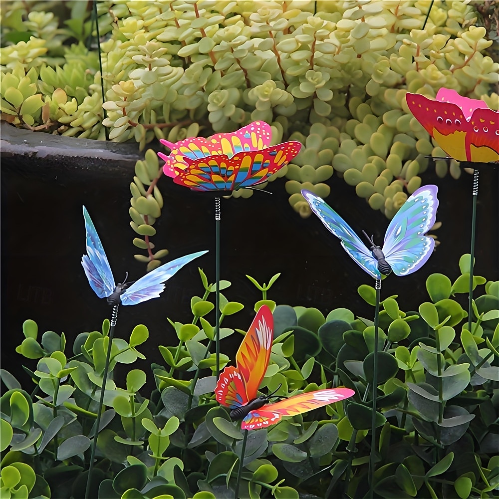12pcs Glowing 3D Butterfly Stakes, Luminous Imitation Colorful Butterfly Stakes for Garden Planters, Outdoor Decor, Yard Decor, Flower Pot Bonsai Decor 2026 - $19.99 –P6