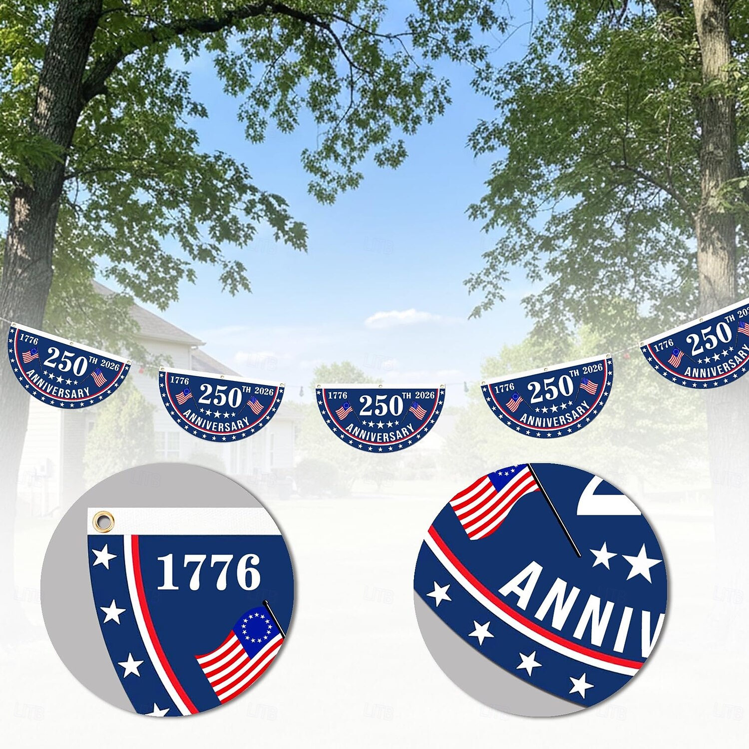 2 darab USA 250. évfordulós zászló 1,5X3 FT 1776-2026 szurkolói zászlók patriotikus csillagok kültéri díszek frontajtóra teraszra üdvözlő háttér fém grommetekkel 2026 - $17.99 –P5