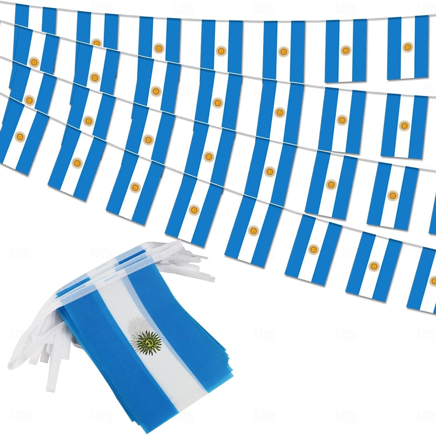Argentina String Flag Pennant Banner for Soccer World Summer Cup Match 50 Flags, 46 Feet Small Mini Argentine Flags Bunting Banner for Country Decoration, School, Party, Sports Events 2026 - $16.99 –P1