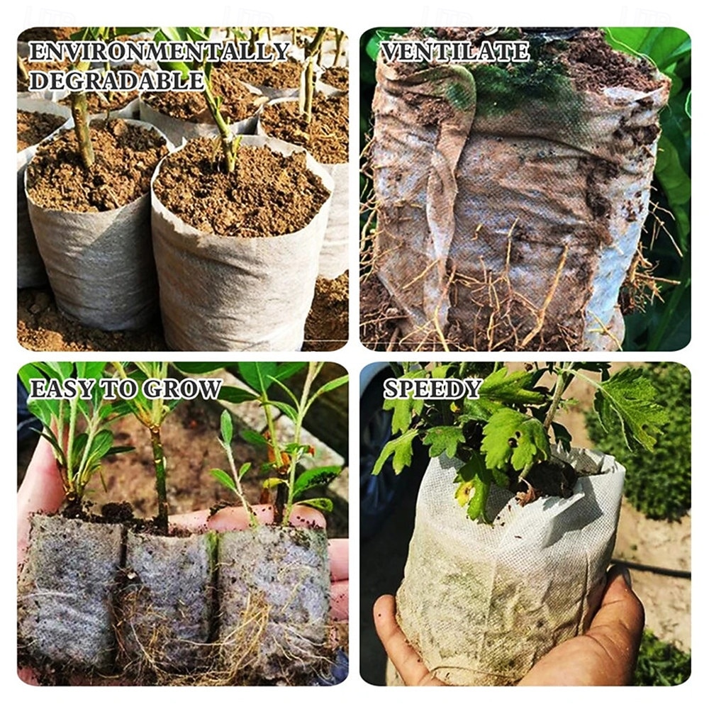 100Pcs Biodegradable Nonwoven Fabric Nursery Plant Grow Bags Seedling Growing Planter Planting Pots Garden Eco-Friendly Ventilate Bag 2026 - $10.49 –P6