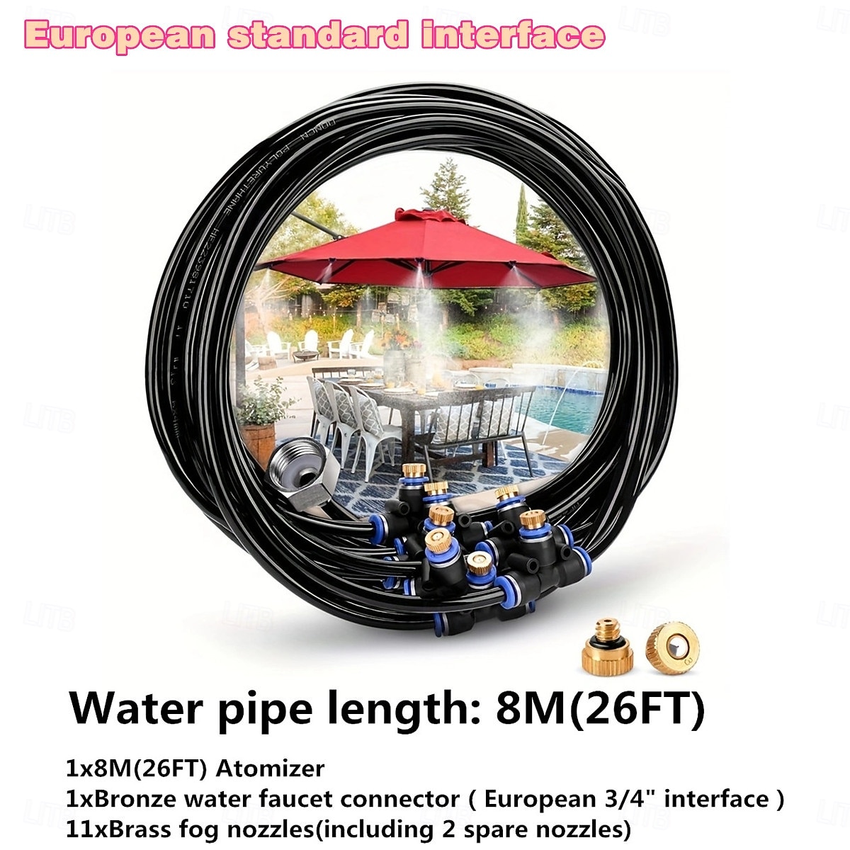 Outdoor Misting Cooling System 8m(26ft) Misting Line 11 Brass Mist Nozzles for Patio Garden Greenhouse 2026 - $34.99 –P8