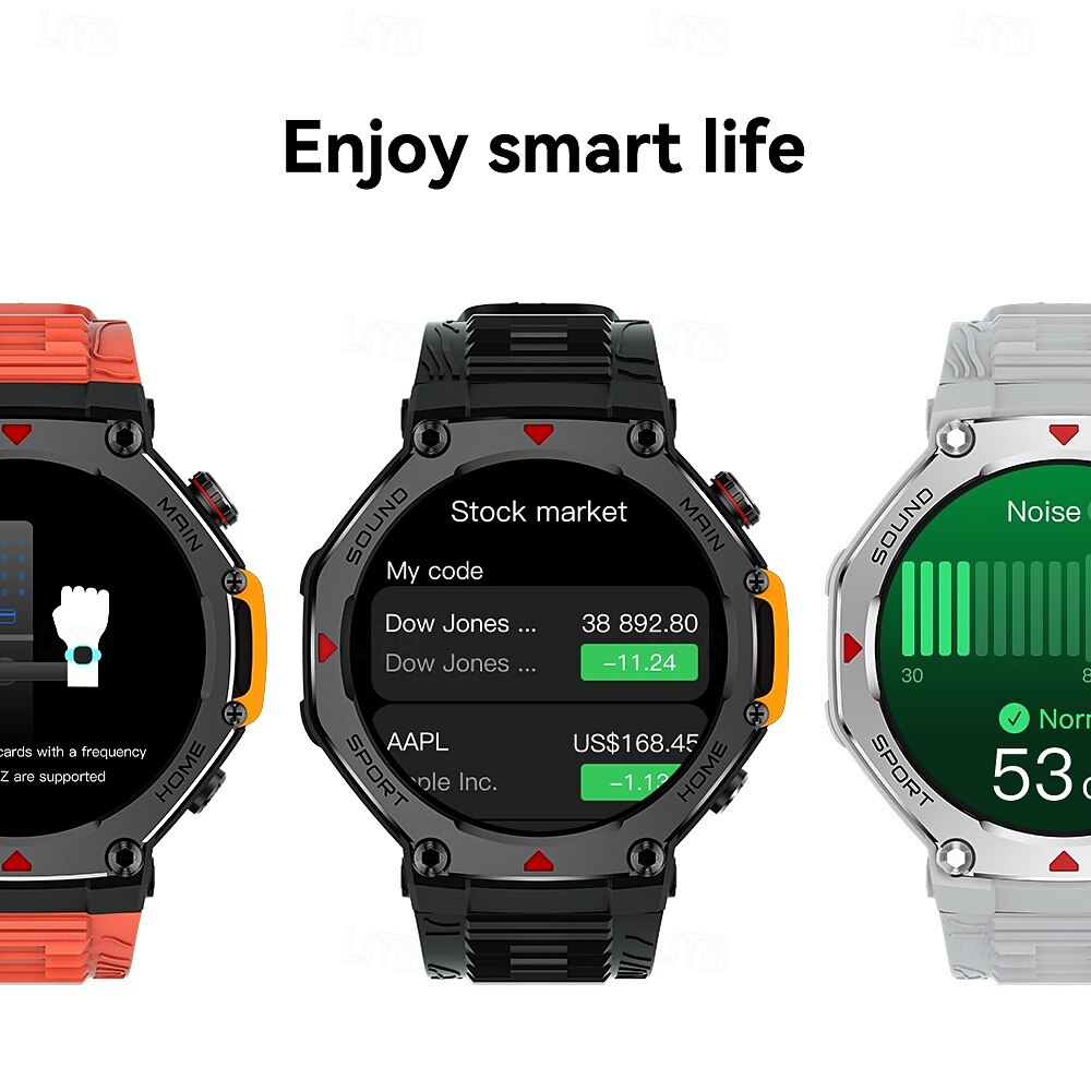 Nuovo smartwatch impermeabile 5 ATM, ideale per attività all'aperto, monitoraggio sportivo, pagamenti PayPal, chiamate Bluetooth, schermo HD da 1,45" 466*466, smartwatch indossabile 2025 del 2026 a $76.99 –P20