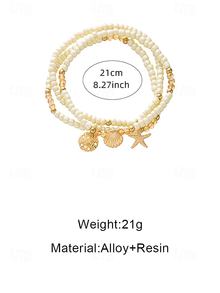 Women's Boho Elastic Beaded Anklet Set, Alloy Beads, Stretchable, Multi-Color, Trendy Summer Foot Jewelry, Perfect for Vacation, Travel and Daily Casual Wear 2026 - $7.99 –P12