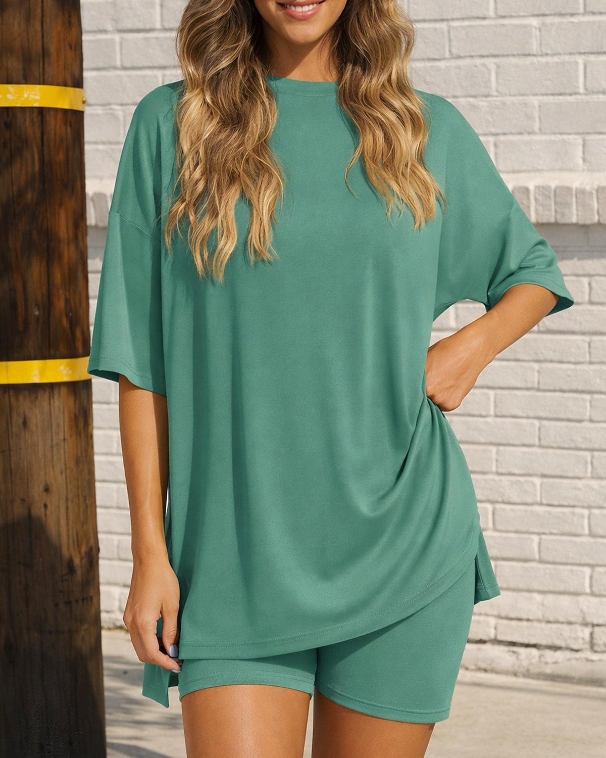 Per donna Tuta da Ginnastica Felpa pullover Pantaloncini da pista 2 Pezzi con tasca Tinta unita Set di Abbigliamento Sportivo Estate Primavera Nero Bianco Allenamento in Palestra Casuale All'aperto del 2026 a $27.99 –P9