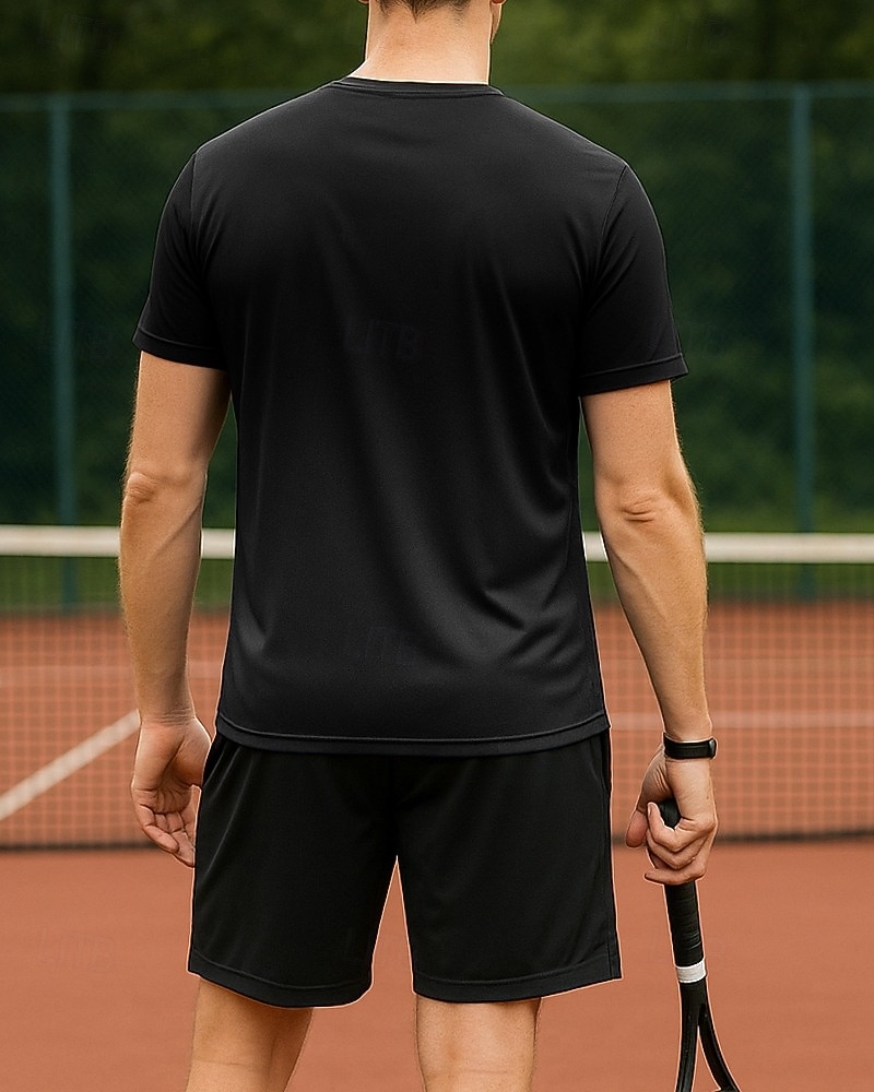 Herr Grafisk Sportset Skjortor & Shorts Tennisset 2 Kort ärm Svettavvisande Fuktabsorberande Andningsfunktion Tennis Golf Pickleball Röd Blå Grön Tenniskläder 2026 - $21.99 –P2