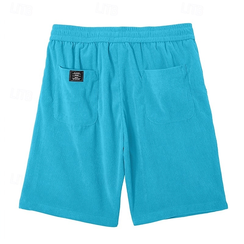 Herren Shorts Freizeitshorts Cordshorts Tasche Elastischer Bund Einfach Komfort Atmungsaktiv Über dem Knie Lässig Outdoor Strand Urlaub Mode Schwarz + Khaki Armeegrün+Grau Mikroelastisch 2026 - $35.99 –P11