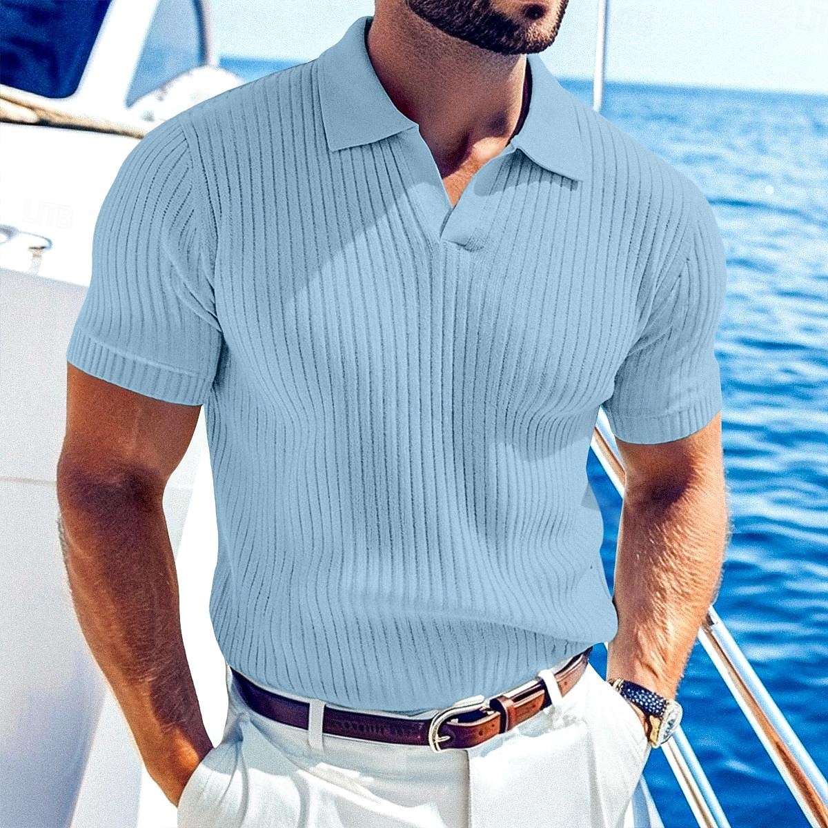 Per uomo Top a Maglia a Coste Polo da Golf Casuale Lavoro Bavero Colletto Polo a Coste Manica Corta Essenziale Moderno Tinta unica Bottoni Lavorato a maglia Primavera & Estate Tutte le stagioni del 2026 a $16.49 –P9