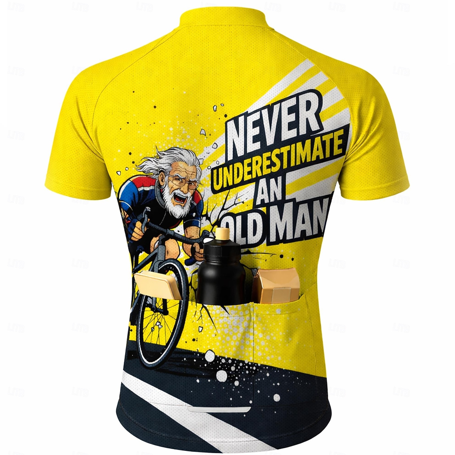 Hommes Maillot de cyclisme Maillot de descente Ne sous-estimez jamais un vieil homme à vélo. Manche Courte Cyclisme Maillot T-shirt avec 3 poches arrière Résistant aux UV Séchage Rapide Avec Poches de 2026 ? $30.99 –P2