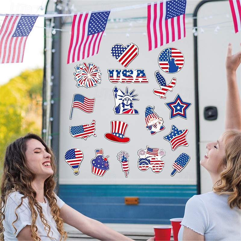 Набор магнитов на холодильник ко Дню независимости, персонализированные мягкие магниты, праздничные декоративные магниты, украшения для дверных рамок автомобилей и вечеринок. 2026 - $12.99 –P4