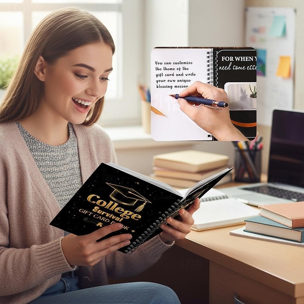 Presentkortsbok för överlevnad på universitet, presentkortsbok för examen 2026, överlevnadshäfte för organisatör, paket för hemvård, kontanthållare 2026 - $11.99 –P7