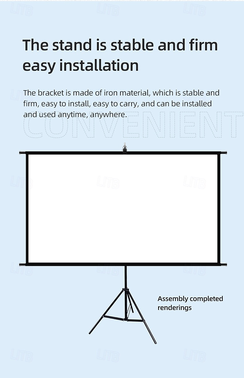 Projector Screen with Stand, 16:9 HD 4K Portable Projection Screen for Indoor Outdoor Home Theater, Foldable Movie Screen with Tripod, Adjustable Height for Backyard Cinema & Office Presentation 2026 - $66.99 –P6