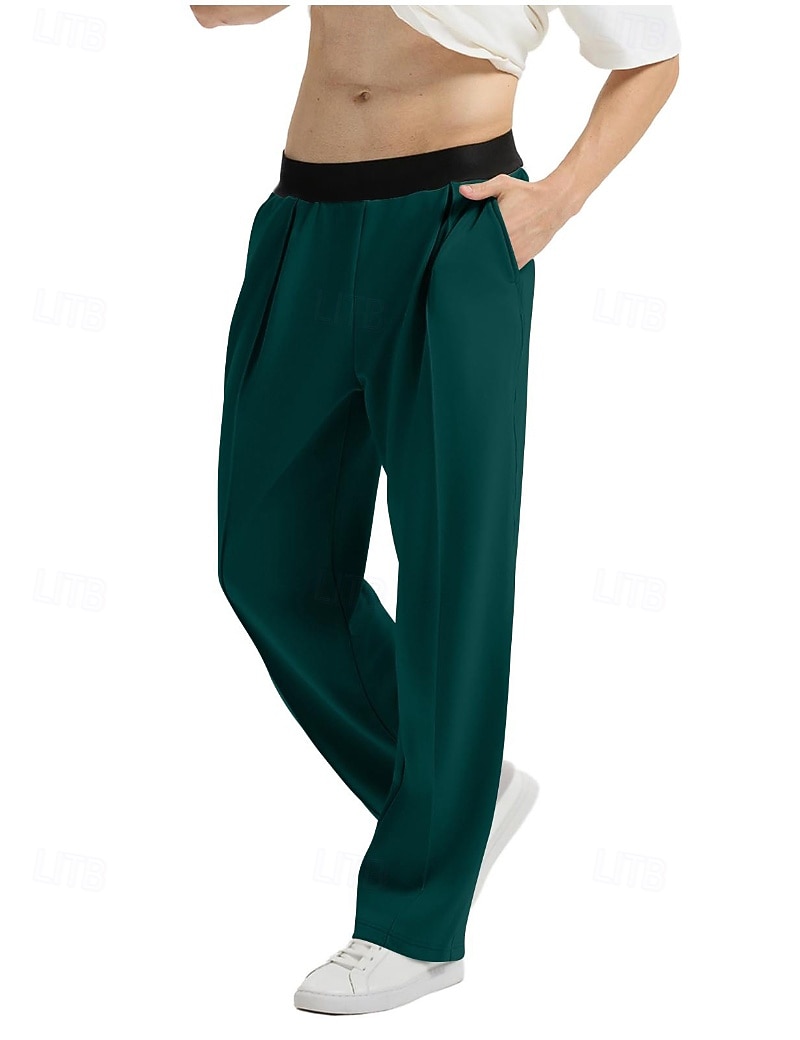Homme Pantalons Pantalon décontracté Avec Poches Taille Élastique Bloc de Couleur Confort Longueur complète Quotidien Maison Extérieur Simple Style Classique Noir bleu marine Non Elastique de 2026 ? $21.99 –P10