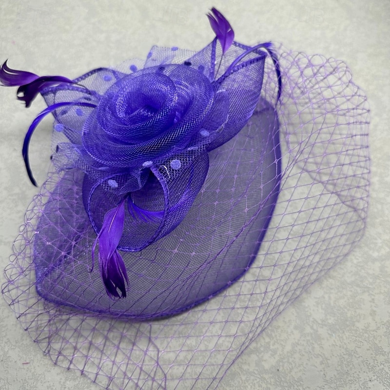 fascinators polyester Bryllup Bursdag Elegant Årgang søt stil Med Fjær Tyll Hodeplagg Hodeplagg 2026 - $17.49 –P4