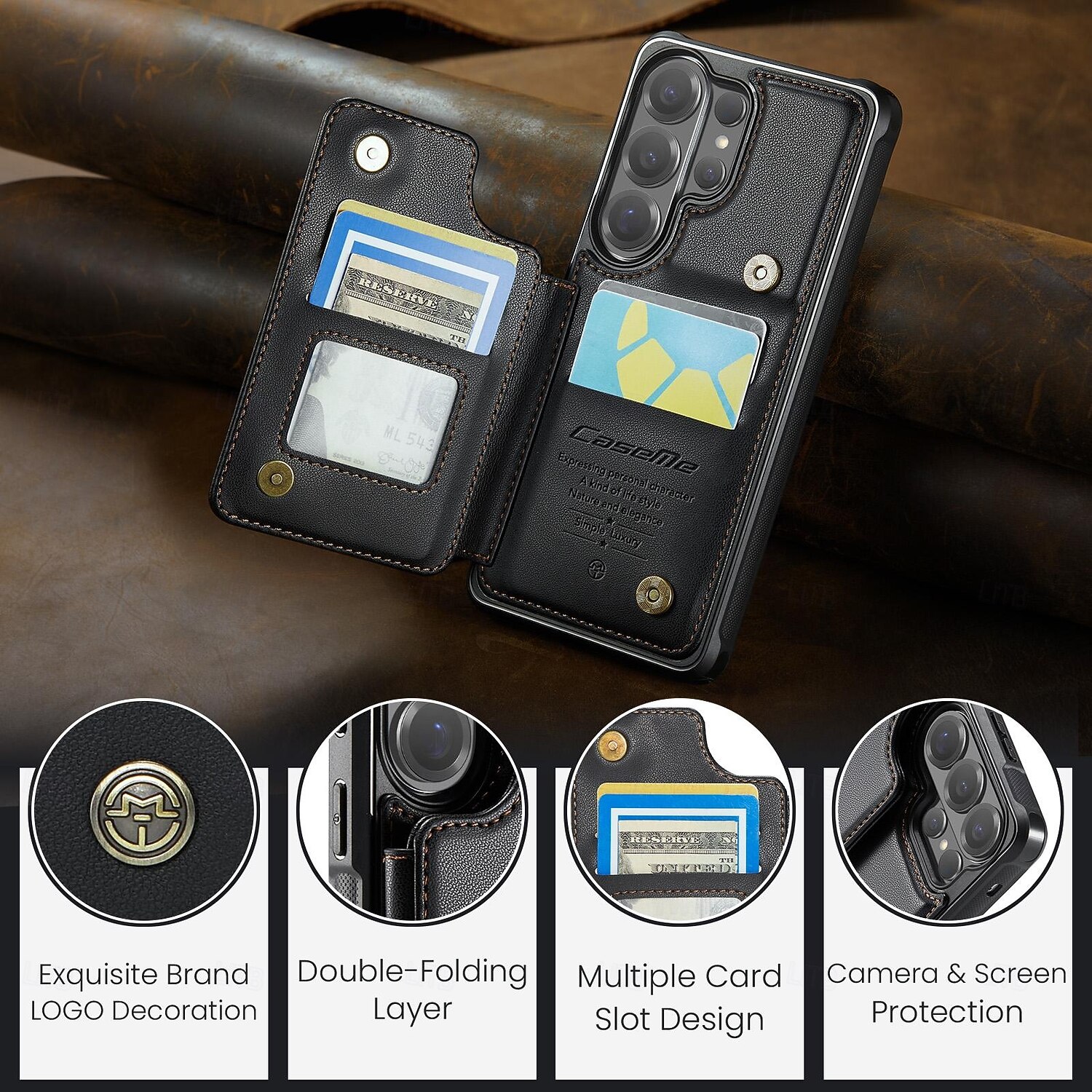 Phone Case For Samsung Galaxy S26 S26 Ultra Plus Wallet Case Flip Cover with Stand Holder Card Slot Shockproof Retro TPU PU Leather 2026 - $17.99 –P7