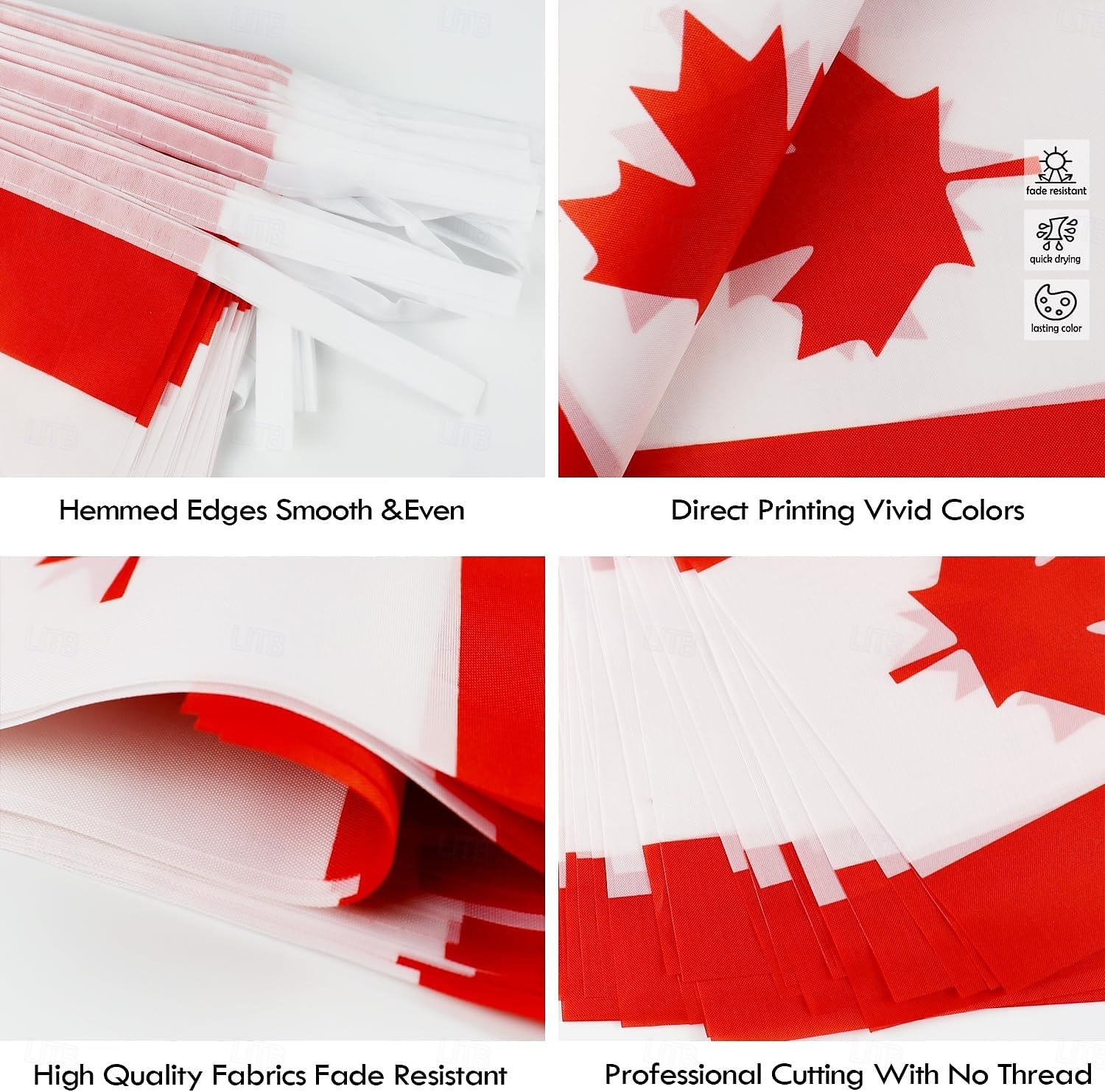 Banner cu steaguri canadiene din șnur pentru meciul de vară al Cupei Mondiale de fotbal, 50 de steaguri, mini steaguri canadiene mici de 46 de picioare, pentru decorarea țării, școală, petrecere, 2026 - $16.99 –P2
