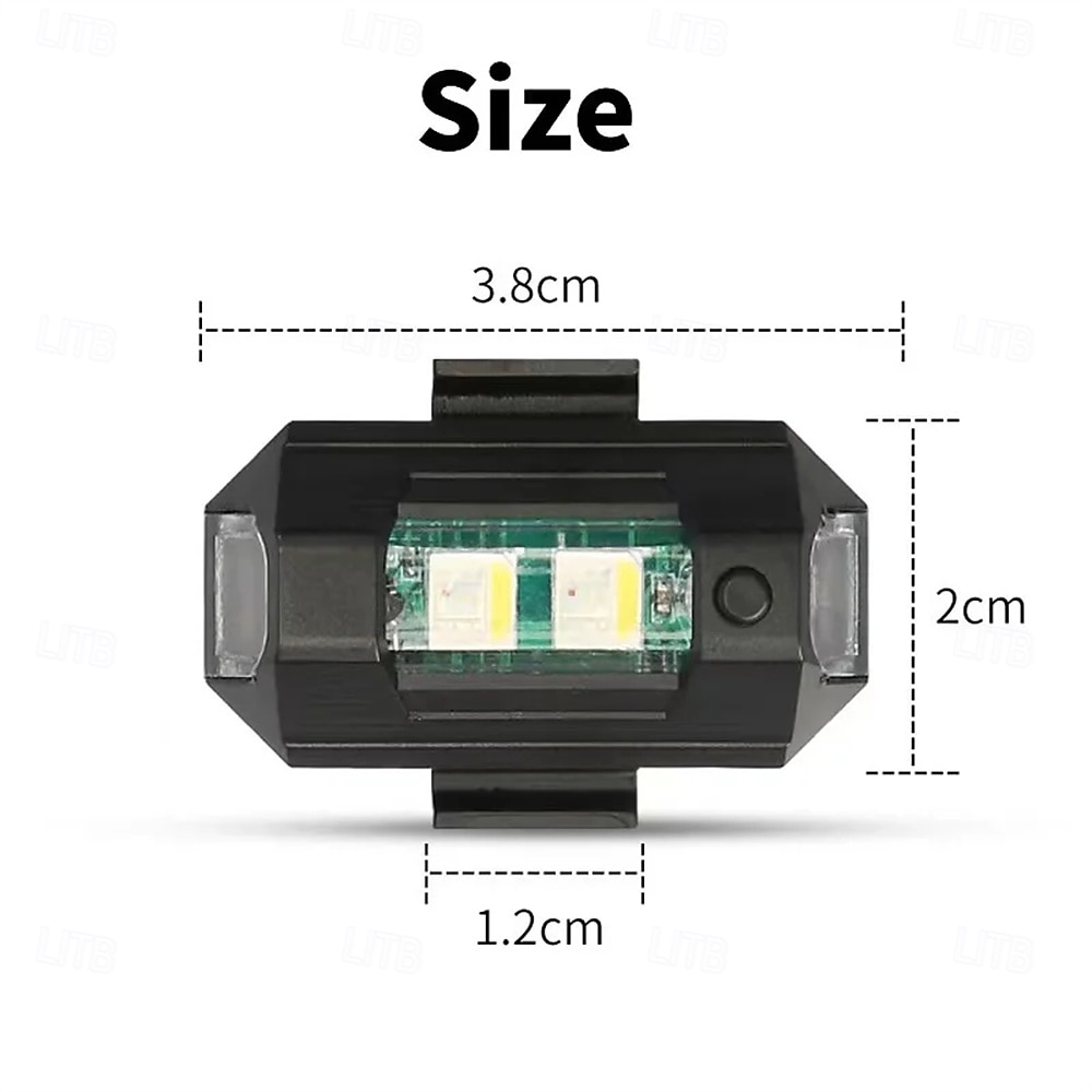 2026年 オートバイ用ライト、ドローン用ストロボライト、7色ミニUSB LED、衝突防止、バイク、航空機、夜間飛行、点滅警告信号ライト  コレクション – $9.99 –P2