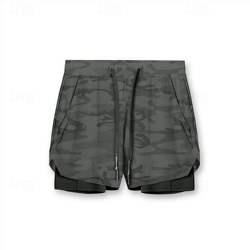 Ανδρικά Pantaloni Scurți de Alergat Αθλητικά σορτς Σορτς γυμναστικής Τσέπη 2 σε 1 Με επένδυση συμπίεσης Κοντά Παντελονάκια Causal Καθημερινά ΕΞΩΤΕΡΙΚΟΥ ΧΩΡΟΥ Καλοκαίρι Άνοιξη 2026 - $18.99 –P12