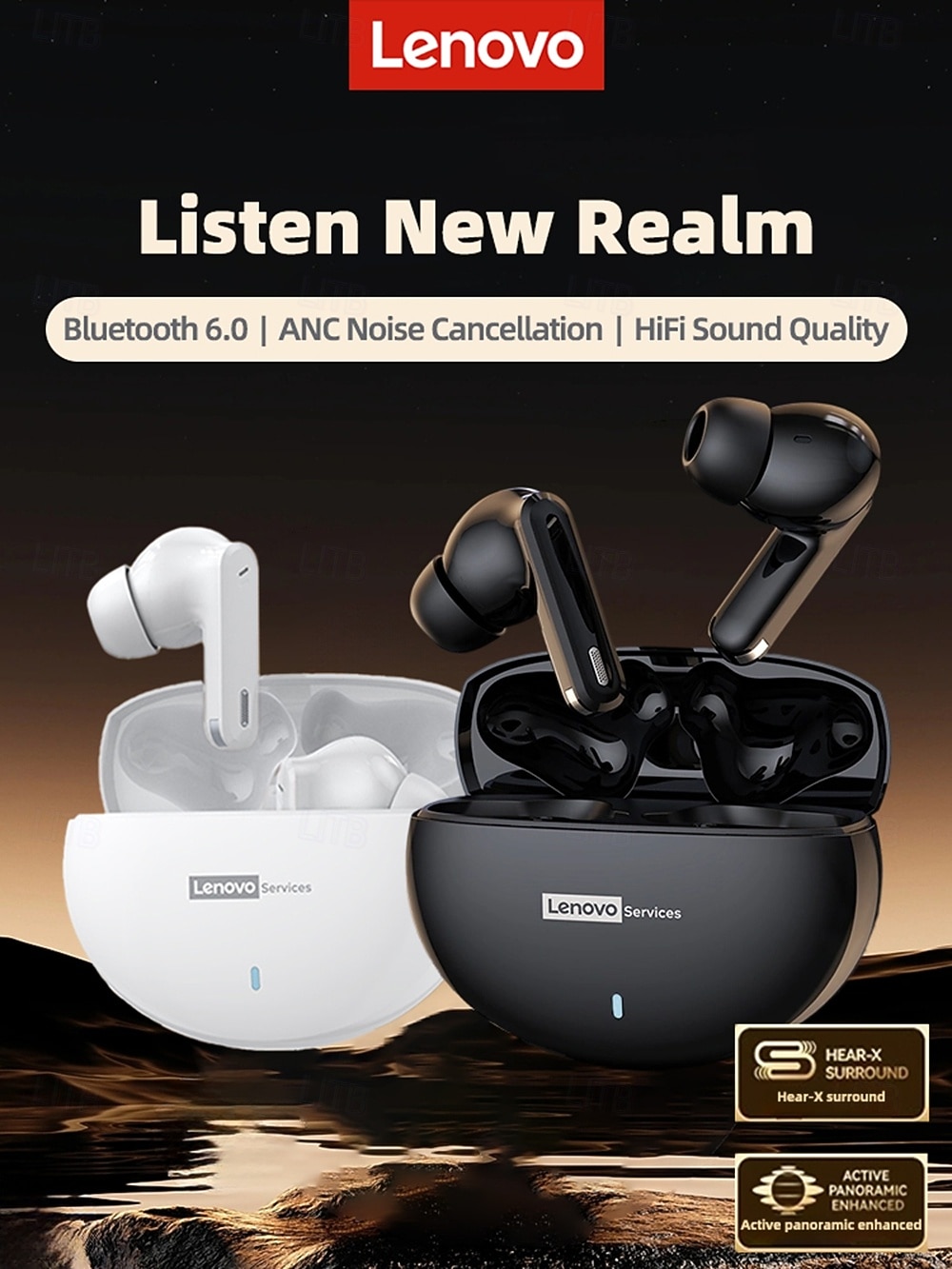 Lenovo LE253 Headphones TWS Wireless Bluetooth 6.0 ANC Noise Reduction HiFi Sound Earphones Game Sports Headset With Mic Earbuds 2026 - $27.99 –P1