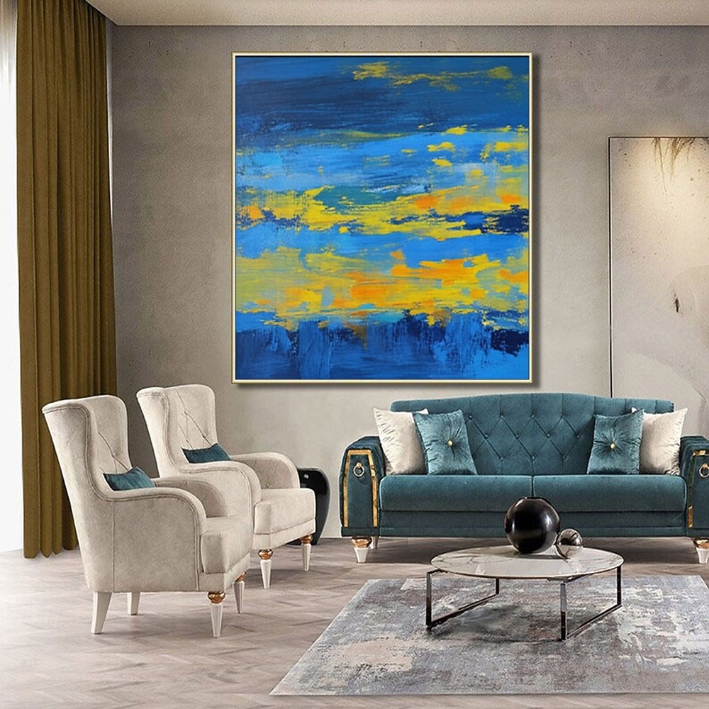 Hand Painted Original Blue Yellow Art Abstract Painting Contemporary Abstract Art Large Abstract Painting Extra Large Texture Abstract Art 2026 - $91.99 –P3