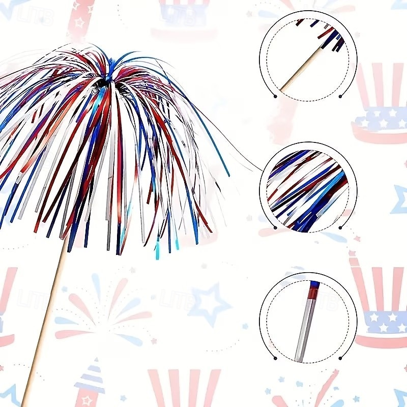 Decorações patrióticas para festa de 4 de julho – 10/20/50 peças nas cores vermelha e branca. &Decoração azul com tema de fogos de artifício para o Dia da Independência, Natal, Halloween e 250º de 2026 por $9.99 –P2