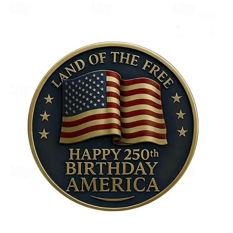 Moeda comemorativa do 250º aniversário dos EUA, com a bandeira americana e a majestosa águia, para marcar 250 anos de história. Item para presente. de 2026 por $19.99 –P2