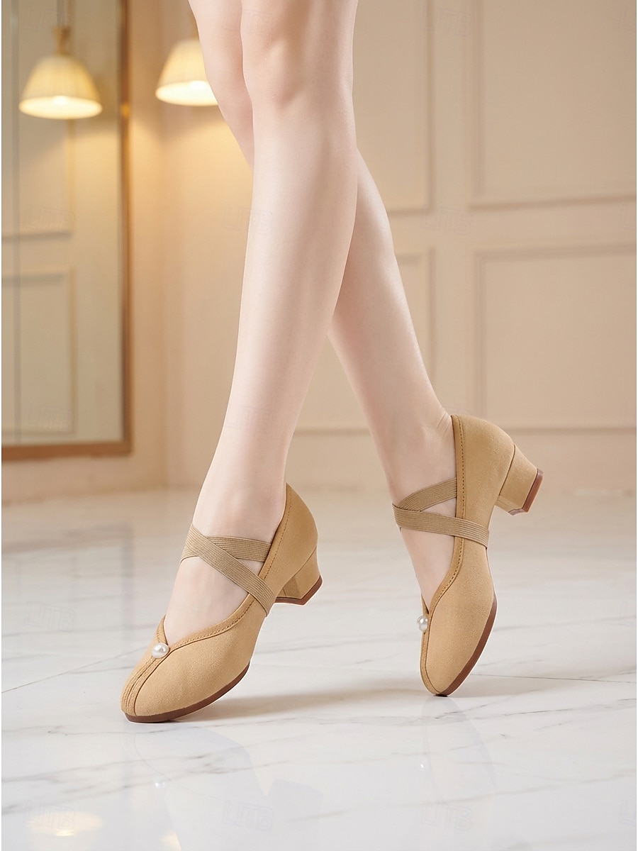 scarpe da ballo da donna nere con tacco basso - comode scarpe da ballo da sala &ballerine da ballo latino del 2026 a $34.99 –P5