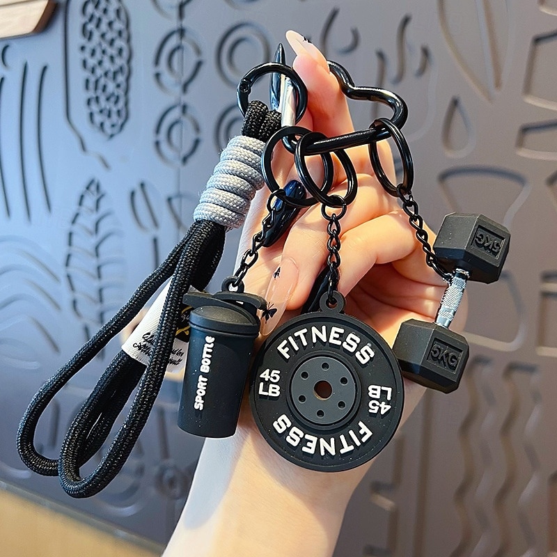 DIY Mini Gym Barbell Plate Keychain, Creative Fitness Weight Plate Keyring Pendant, Sport Lover Key Chain for Car Keys, Bag Charm, Couple Gift, Gym Lover Accessories 2026 - $9.99 –P1
