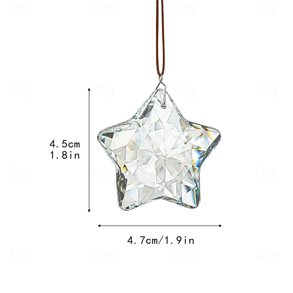 1/6Pcs Rainbow Pentagram Star Crystal Suncatcher  Prism Pendant Crafts for Home Office Garden Decoration Rainbow Maker Window Pendant 2026 - $9.99 –P12