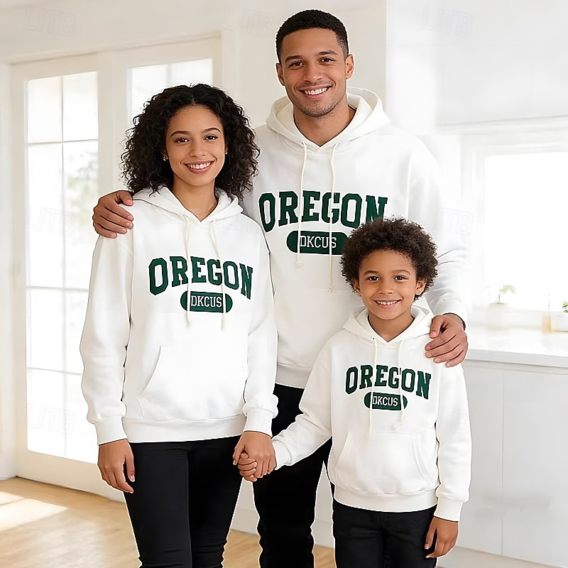 Family Tops Letter Casual Print Red Light Purple Beige Long Sleeve Active Matching Outfits 2026 - $45.99 –P13