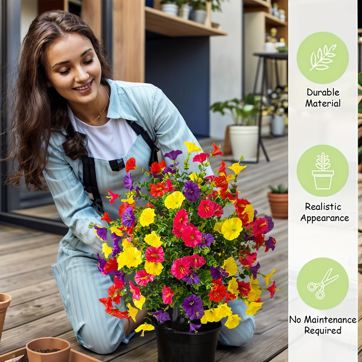 20-дюймовый колышек для искусственных цветов, декоративный садовый колышек для ипомеи, разноцветный, для двора. &газон, прочный пластик, не выцветающий, всесезонное украшение 2026 - $25.99 –P3