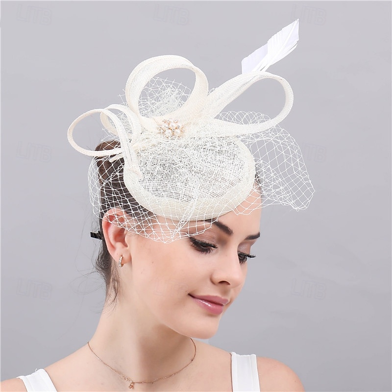 Fascynatorzy Sinamay Ślub Urodziny Zabytkowe Śłodkie Retro Z Tiul Winieta Nakrycia Głowy 2026 - $34.99 –P4