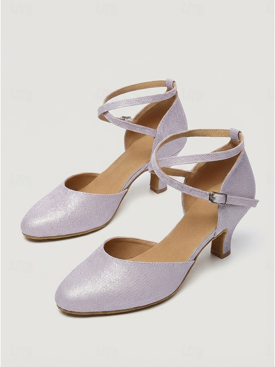 Chaussures de danse latine à paillettes pour femmes, élégants escarpins de salon à bout fermé avec bride à la cheville pour la salsa et le tango &pratique de danse de 2026 ? $84.99 –P6