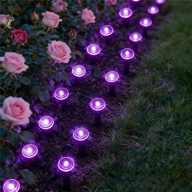 Solar-Powered Led Path Garden Lights  Purple Fairy Lights 30LED IP44 Waterproof  And Durable Recessed Outdoor Garden Lights Suitable For Decorative Lighting Of Walkways Lawns, Camping Parties 2026 - $34.99 –P2