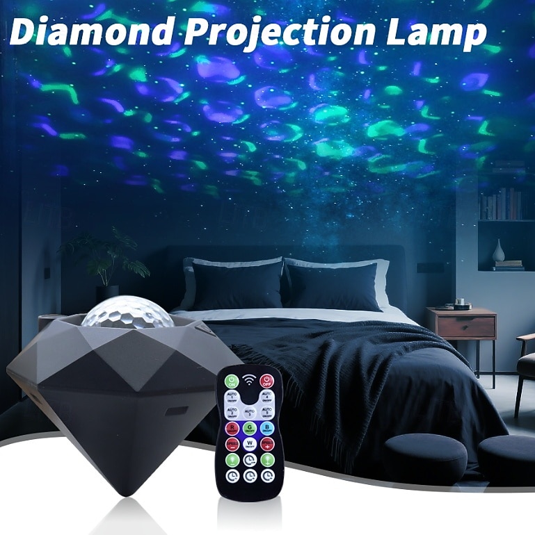 New Bestseller Trendy Full Sky Laser Starlight Lamp Bedroom Dorm Bedhead Projector Lamp Romantic Dreamy Water Ripple Diamond Projection Light USB Decor Atmosphere LED Night Light 2026 - $28.99 –P6