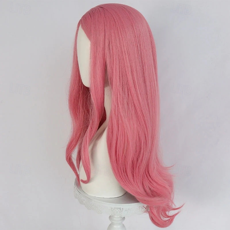 Păr lung și creț, roz pastel, aventurier oceanic, pentru petrecere de cosplay 2026 - $28.99 –P2