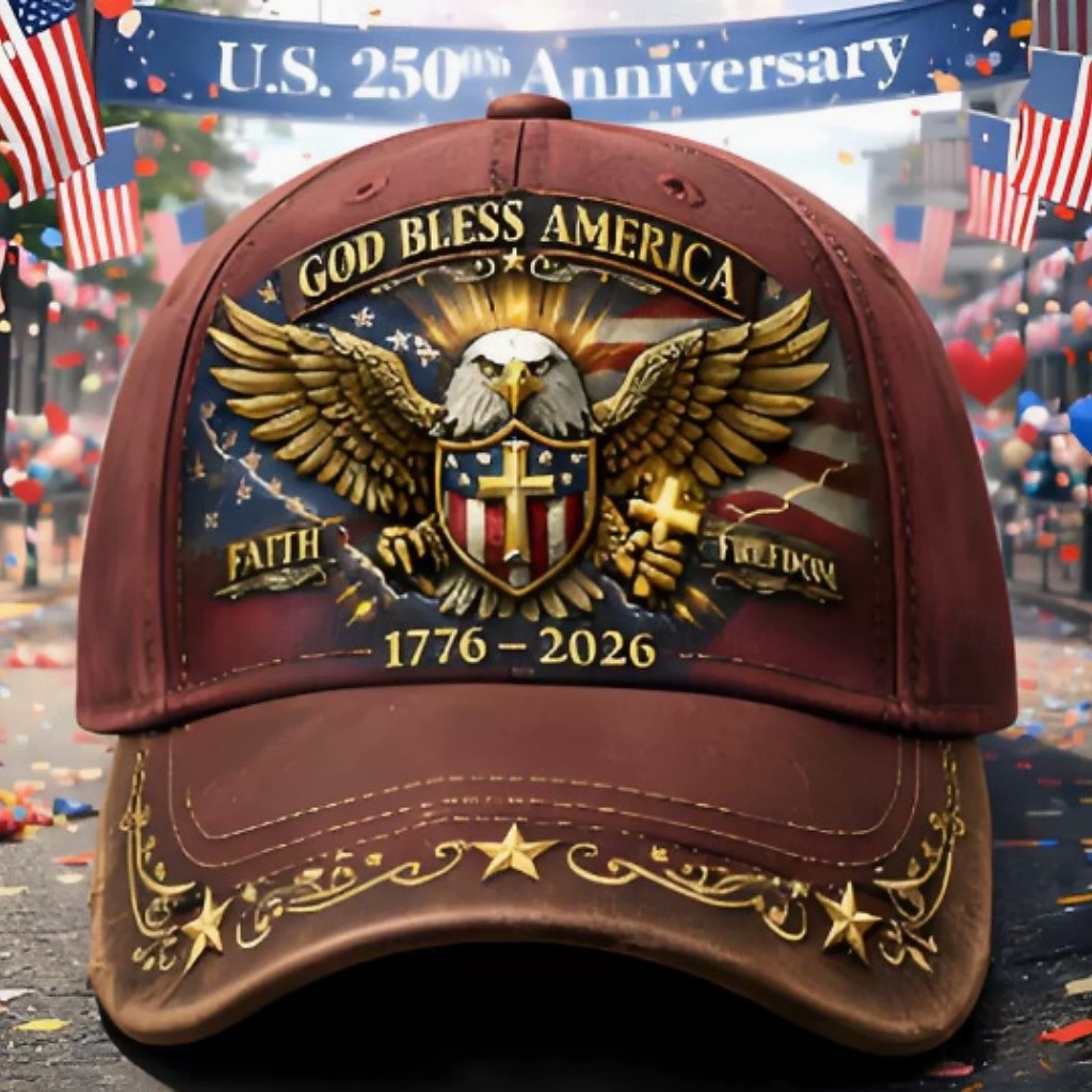 Herr Basebollkeps Solhatt Vin Marinblå Polyester Lappverk 3D-utskrift Mode Streetwear Ledigt Dagligen Utomhus Semester Citat och ordspråk Örn Solskydd Solskyddskräm Mateial som andas 2026 - $13.49 –P1