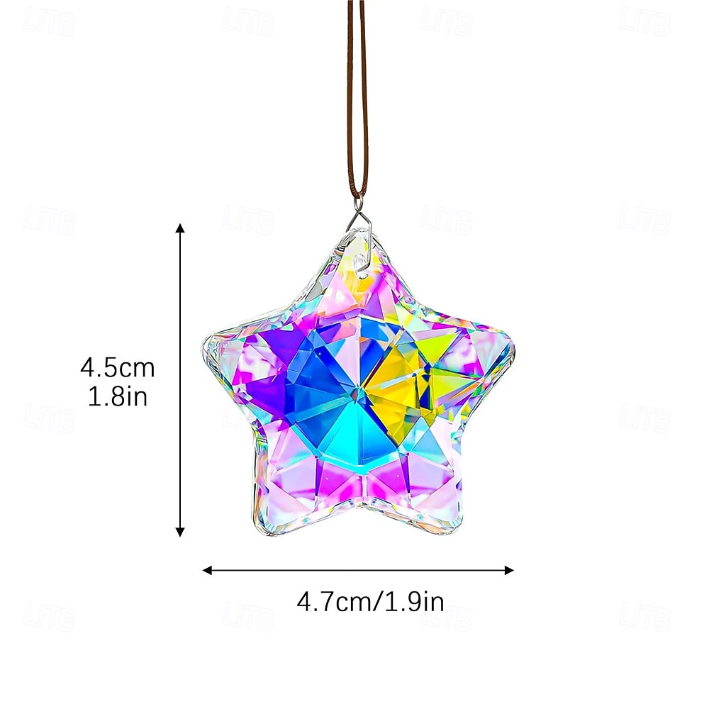 1/6Pcs Rainbow Pentagram Star Crystal Suncatcher  Prism Pendant Crafts for Home Office Garden Decoration Rainbow Maker Window Pendant 2026 - $9.99 –P11
