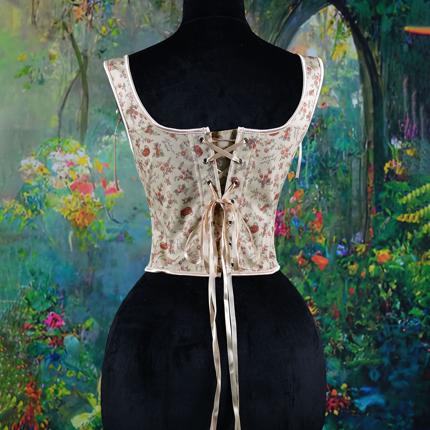 Kostymer i middelalderstil Renessanse Cottagecore Korsett Bodice Viking Bonde Blondér Blomstret Kostyme Dame Keltisk fantasi Halloween Karneval Ytelse LARP Ren Faire Voksne Korsett 2026 - $38.99 –P13