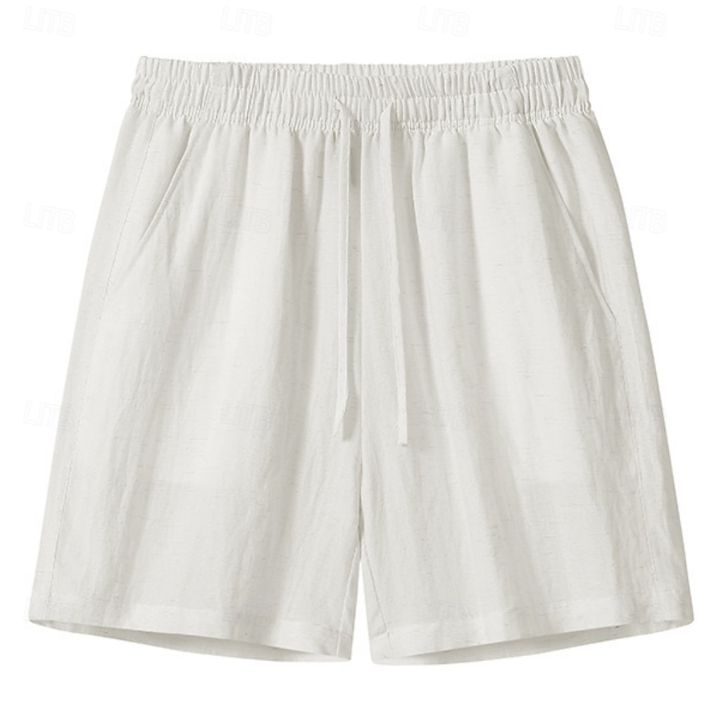 Men's Shorts Summer Shorts Tencel Linen Shorts Beach Shorts Drawstring Elastic Waist Plain Comfort Soft Short Daily Outdoor Beach Fashion Casual Black White Inelastic 2026 - $25.99 –P5