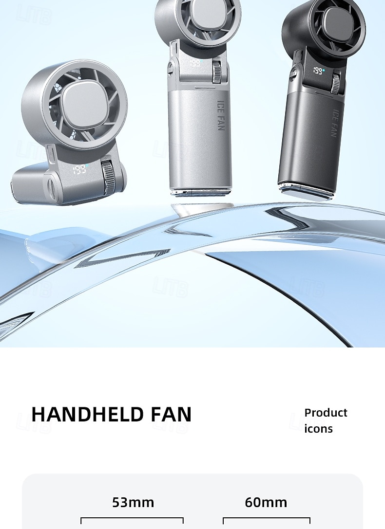 Ventilateur portable avec plaque de refroidissement, 9000 mAh, affichage numérique, 100 vitesses réglables, mini ventilateur pliable avec cordon, ventilateur turbo haute vitesse pour femmes et hommes, de 2026 ? $36.99 –P20