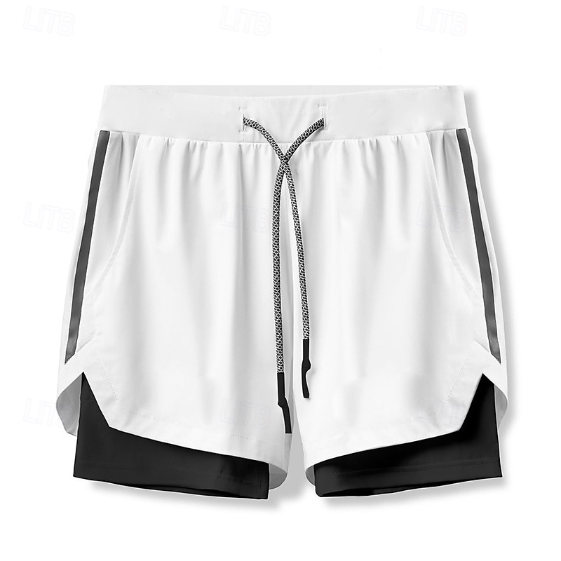 Voor heren Hardloopshorts Atletische shorts Sportbroek Trekkoord Zak 2 in 1 Met compressievoering Short / Broekje Casual Dagelijks Buiten Zomer Lente Sneldrogend Lichtgewicht Vochtregelerend 2026 - $21.99 –P4