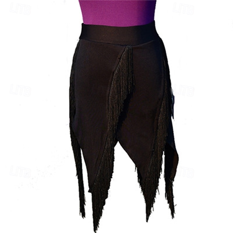 Women's Purple Fringe Slit Latin Dance Skirt 2026 - $42.99 –P4
