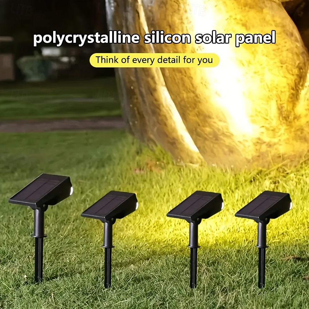 4 Pcs Outdoor Solar Spotlights, IP65 Waterproof, 7 LED Beads, Dusk-to-Dawn Sensor, Decorative LED Spotlight for Garden, Patio, Yard, Lawn, Pathway, Landscape Lighting 2026 - $39.99 –P3