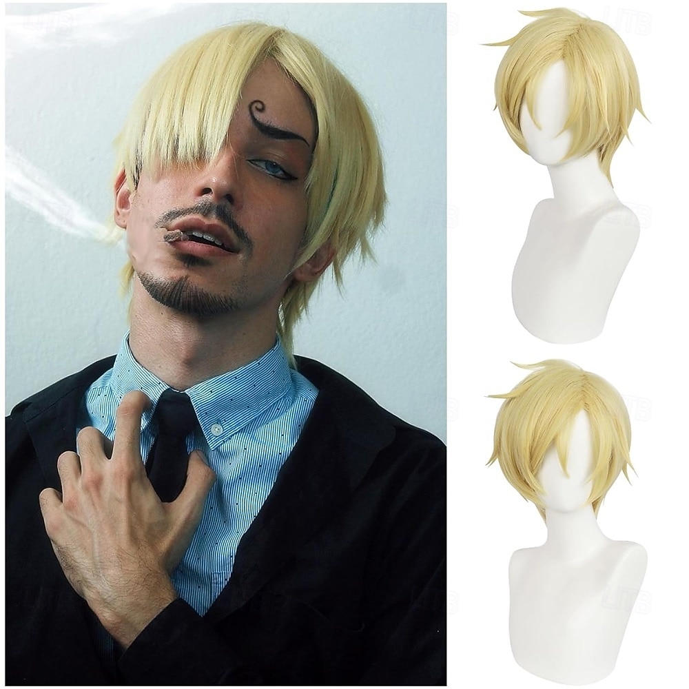 krótka, jasnoblond peruka anime w stylu ocean adventurer na imprezę cosplay 2026 - $24.99 –P1