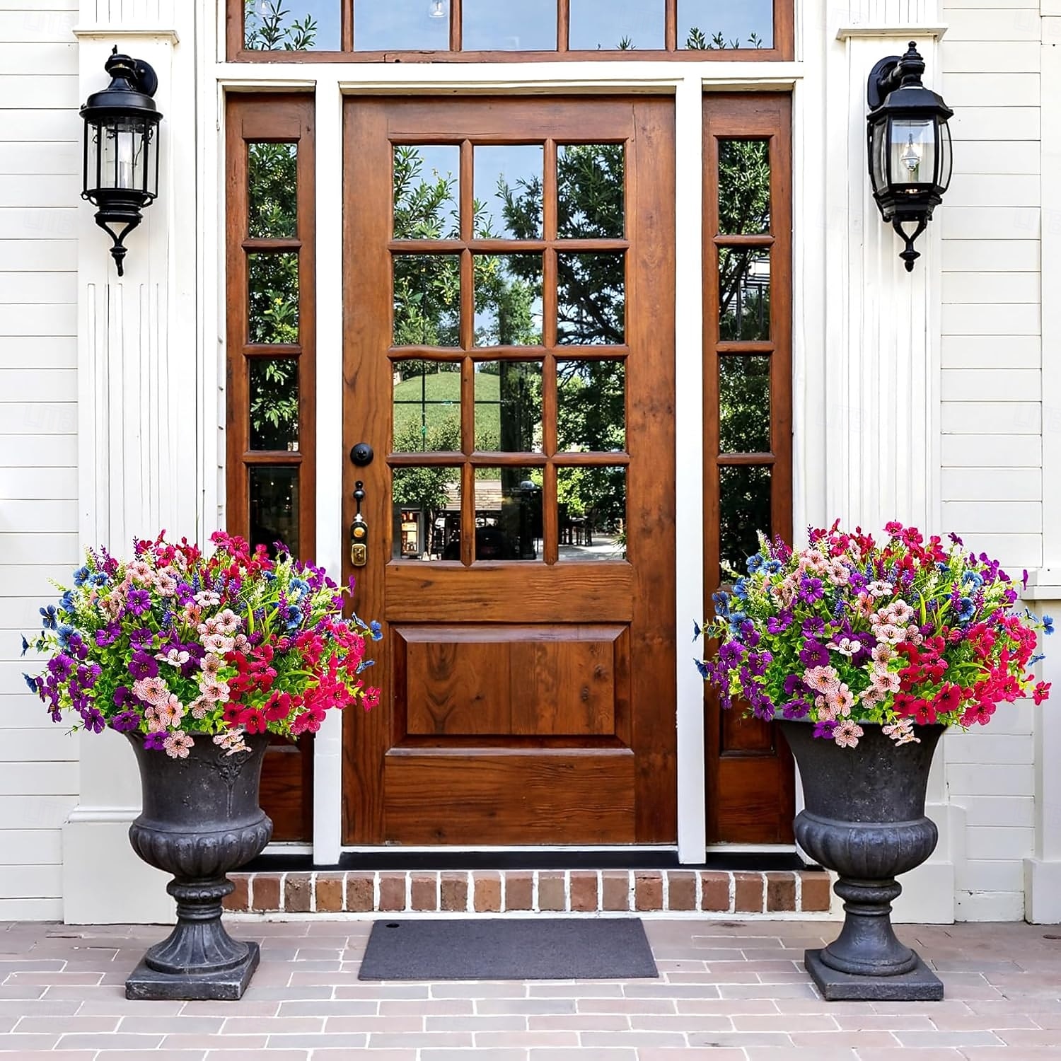 20 de pachete de flori artificiale pentru decorare în aer liber, flori de mătase artificiale, plante artificiale rezistente la UV, margarete artificiale, eucalipt, pentru primăvară, vară, grădină, 2026 - $31.99 –P5