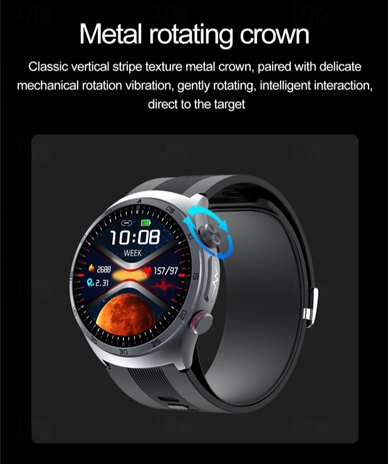 iMosi S25 Smart klocka 1.43 tum Smart Klocka Blåtand Stegräknare Samtalspåminnelse Sleeptracker Kompatibel med Android iOS Unisex Handsfreesamtal Vattentät Mediakontroll IP 67 49mm klockfodral 2026 - $159.99 –P1