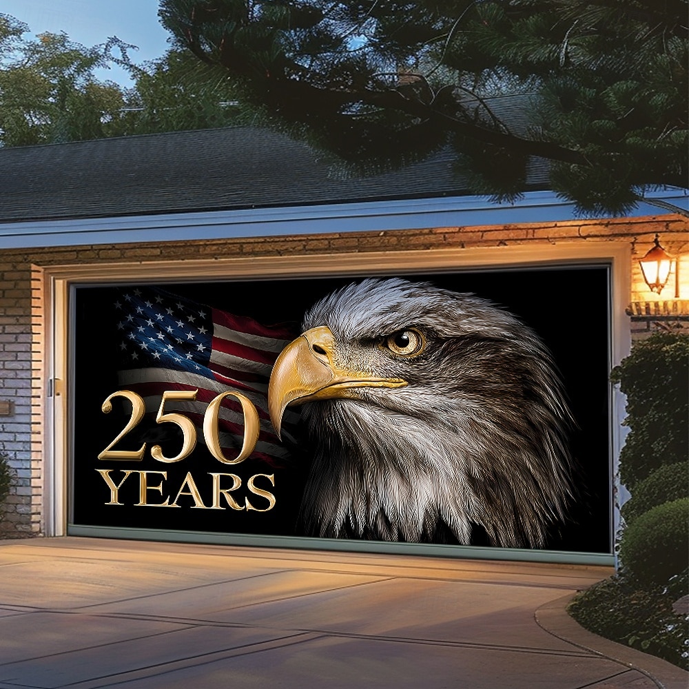 4 ביולי 2026 יום הזיכרון ה-250 שטיחים כיסוי דלת במ garage רקע תלוי גדול עיט דגל אמריקה וינטג' 3D מפלגה פטריוטית רקע לצילום עיצוב לבית דלת קדמית 2026 - $59.99 –P3
